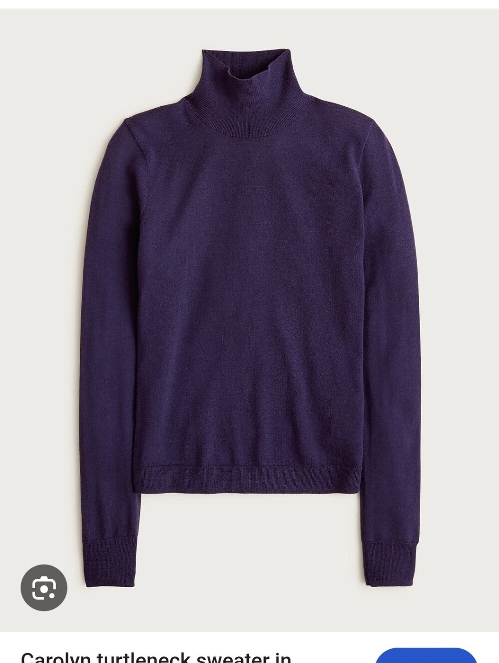 J Crew Carolyn Dark Purple Mock Turtleneck Sweater Small Nwt Merino Wool